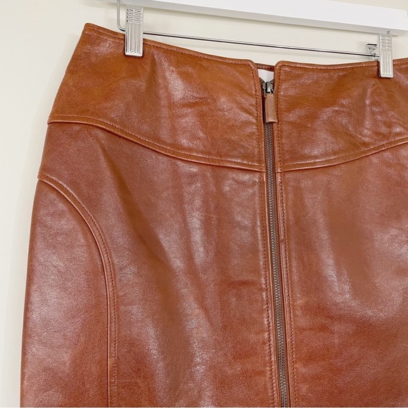 ba&sh Melba Lamb Leather Zip Up Mini Skirt - Picture 4 of 14